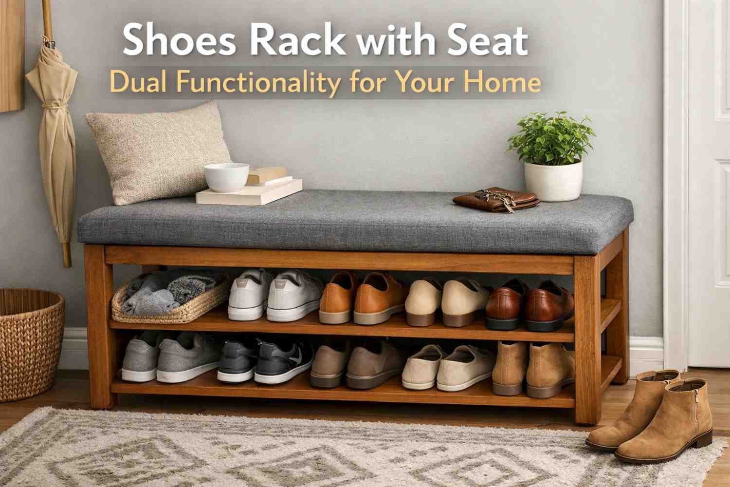 Shoes Rack with Seat Dual Functionality for Your Home